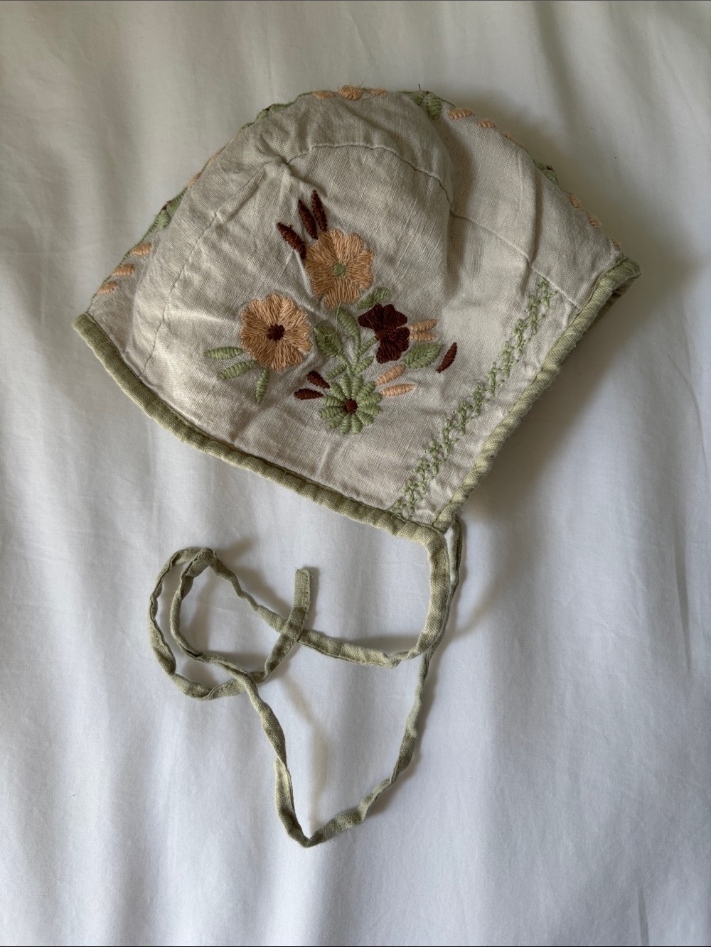 apolina joni winter linen cotton floral baby bonnet hat